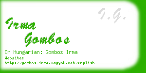 irma gombos business card